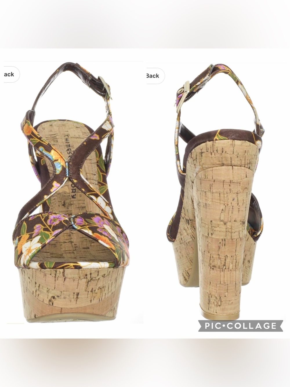 Chinese Laundry Party Time Cork Platform Block Heel in Floral Kimono | Size 6 - Picture 8 of 17